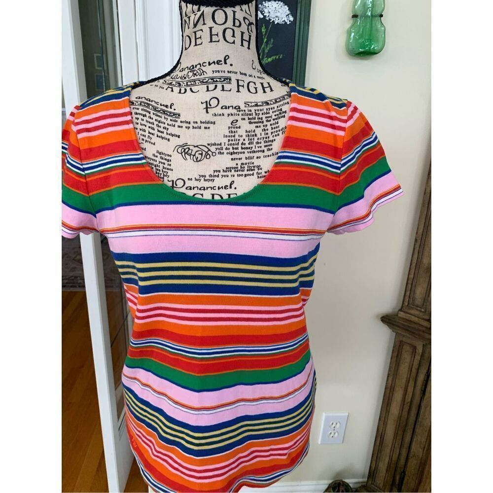 Lauren Ralph Lauren Striped Colorful Short Sleeve T Shirt
